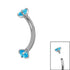 Titanium Internally Threaded Claw Set Double Jewelled Micro Curved Bar 1.2mm