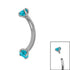 Titanium Internally Threaded Claw Set Double Jewelled Micro Curved Bar 1.2mm