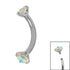 Titanium Internally Threaded Claw Set Double Jewelled Micro Curved Bar 1.2mm
