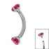 Titanium Internally Threaded Claw Set Double Jewelled Micro Curved Bar 1.2mm