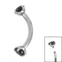 Titanium Internally Threaded Claw Set Double Jewelled Micro Curved Bar 1.2mm