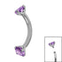 Titanium Internally Threaded Claw Set Double Jewelled Micro Curved Bar 1.2mm