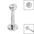 Titanium Internally Threaded Labrets 1.2mm - Titanium Jewelled Half Ball