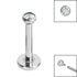 Titanium Internally Threaded Labrets 1.2mm - Titanium Jewelled Half Ball