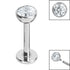 Titanium Internally Threaded Labrets 1.2mm - Titanium Jewelled Half Ball