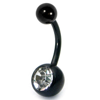 Black Titanium Jewelled Belly Bars