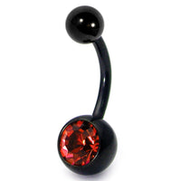 Black Titanium Jewelled Belly Bars