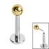 Titanium Threadless Labrets - Gold Titanium (Bend/Push fit) Balls