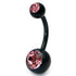 Black Titanium Double Jewelled Belly Bars