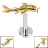 Titanium Internally Threaded Labrets 1.2mm - Titanium Koi Fish