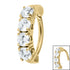 Steel Huggie Belly Clicker Ring - Claw Set 4 Jewel