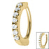 Steel Huggie Belly Clicker Ring - 7 Jewelled Pave Set