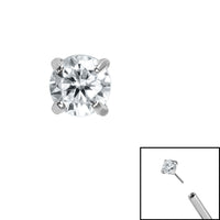 Titanium Threadless (Bend fit) Claw Set CZ Jewels