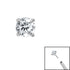 Titanium Threadless (Bend fit) Claw Set CZ Jewels
