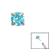 Titanium Threadless (Bend fit) Claw Set CZ Jewels