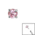 Titanium Threadless (Bend fit) Claw Set CZ Jewels