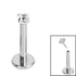 Titanium Threadless Labrets - Titanium (Bend-fit) Claw Set CZ Jewels 0.8mm Gauge - 5-8mm length