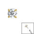 Titanium Threadless (Bend fit) Claw Set CZ Jewels