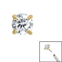 Titanium Threadless (Bend fit) Claw Set CZ Jewels