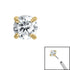Titanium Threadless (Bend fit) Claw Set CZ Jewels