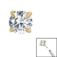 Titanium Threadless (Bend fit) Claw Set CZ Jewels