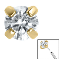 Titanium Threadless (Bend fit) Claw Set CZ Jewels
