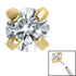 Titanium Threadless (Bend fit) Claw Set CZ Jewels