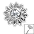 Steel Bezel Set Jewelled Sunflower for Internal Thread shafts in 1.2mm