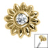 Steel Bezel Set Jewelled Sunflower for Internal Thread shafts in 1.2mm