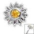 Steel Bezel Set Jewelled Sunflower for Internal Thread shafts in 1.2mm