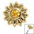 Steel Bezel Set Jewelled Sunflower for Internal Thread shafts in 1.2mm