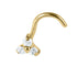 Titanium Claw Set Jewelled Trinity Nose Stud