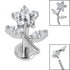 Titanium Internally Threaded Labrets 1.2mm - Titanium Claw Set Jewelled Blossom Flower