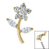 Titanium Claw Set Jewelled Blossom Flower for Internal Thread shafts in 1.2mm
