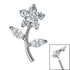 Titanium Claw Set Jewelled Blossom Flower for Internal Thread shafts in 1.2mm