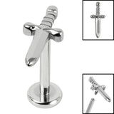 Titanium Internally Threaded Labrets 1.2mm - Titanium Mini Dagger