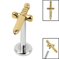 Titanium Internally Threaded Labrets 1.2mm - Titanium Mini Dagger