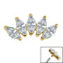 Titanium Claw Set 5 CZ Jewel Marquise Fan for Internal Thread shafts in 1.2mm