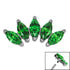 Titanium Claw Set 5 CZ Jewel Marquise Fan for Internal Thread shafts in 1.2mm