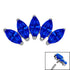 Titanium Claw Set 5 CZ Jewel Marquise Fan for Internal Thread shafts in 1.2mm