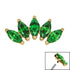 Titanium Claw Set 5 CZ Jewel Marquise Fan for Internal Thread shafts in 1.2mm