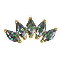 Titanium Claw Set 5 CZ Jewel Marquise Fan for Internal Thread shafts in 1.2mm