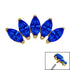 Titanium Claw Set 5 CZ Jewel Marquise Fan for Internal Thread shafts in 1.2mm