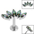 Titanium Internally Threaded Labrets 1.2mm - Titanium Claw Set 5 CZ Jewel Marquise Fan