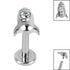 Titanium Internally Threaded Labrets 1.2mm - Titanium Bezel Set Jewelled Rocket Ship
