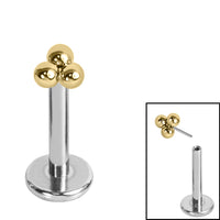 Titanium Threadless Labrets - Titanium (Bend-fit) Asia Trinity