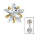 Titanium Claw Set CZ Jewelled Star for Internal Thread Shafts in 1.2mm