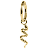 Titanium Hinged Clicker Ring with Titanium Snake Charm
