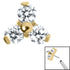 Titanium Threadless (Bend fit) Claw Set CZ Jewelled Trinity