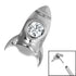 Titanium Threadless (Bend fit) Titanium Bezel Set Jewelled Rocket